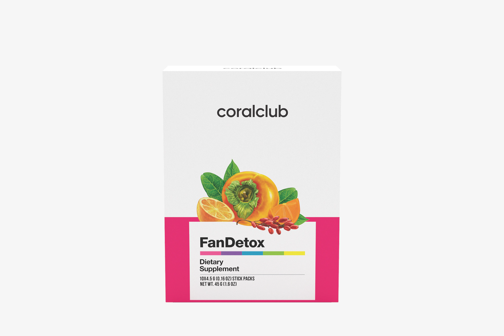FanDetox – complemento alimenticio con azúcar y edulcorantes. 10 sobres. Peso neto: 45 g.