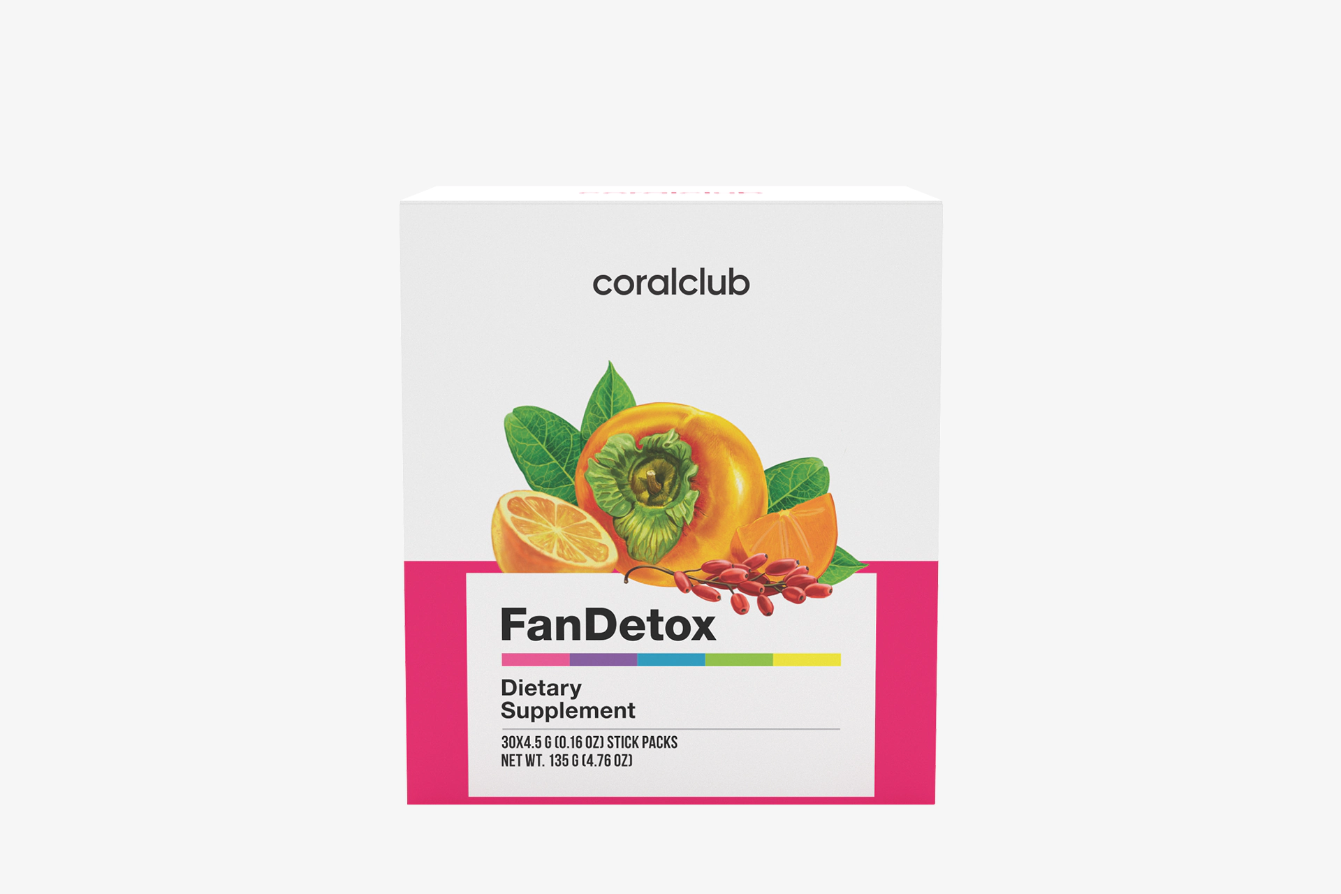 FanDetox – complemento alimenticio con azúcar y edulcorantes. 30 sobres. Peso neto: 135 g.