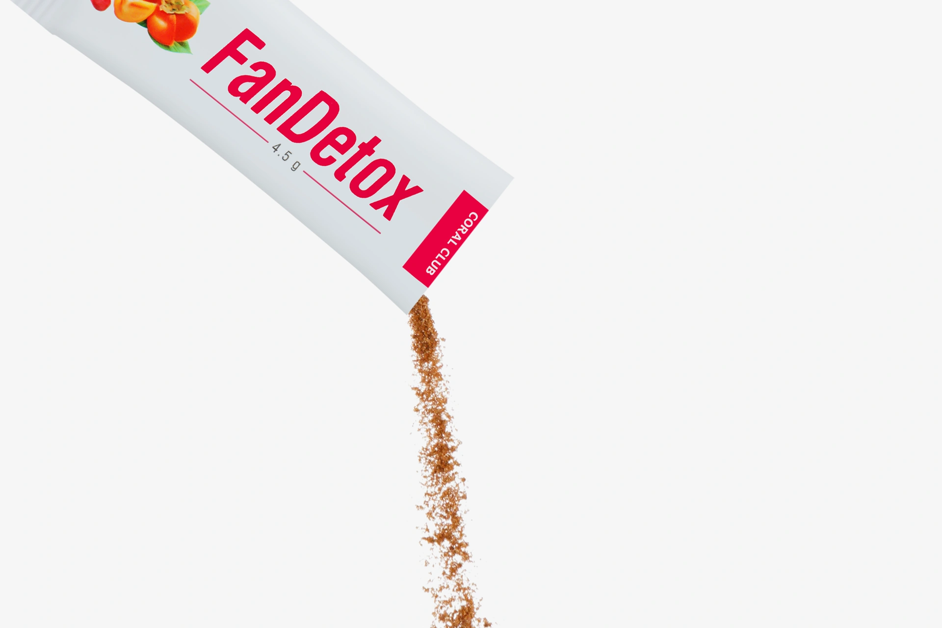 FanDetox – complemento alimenticio con azúcar y edulcorantes. 10 sobres. Peso neto: 45 g.