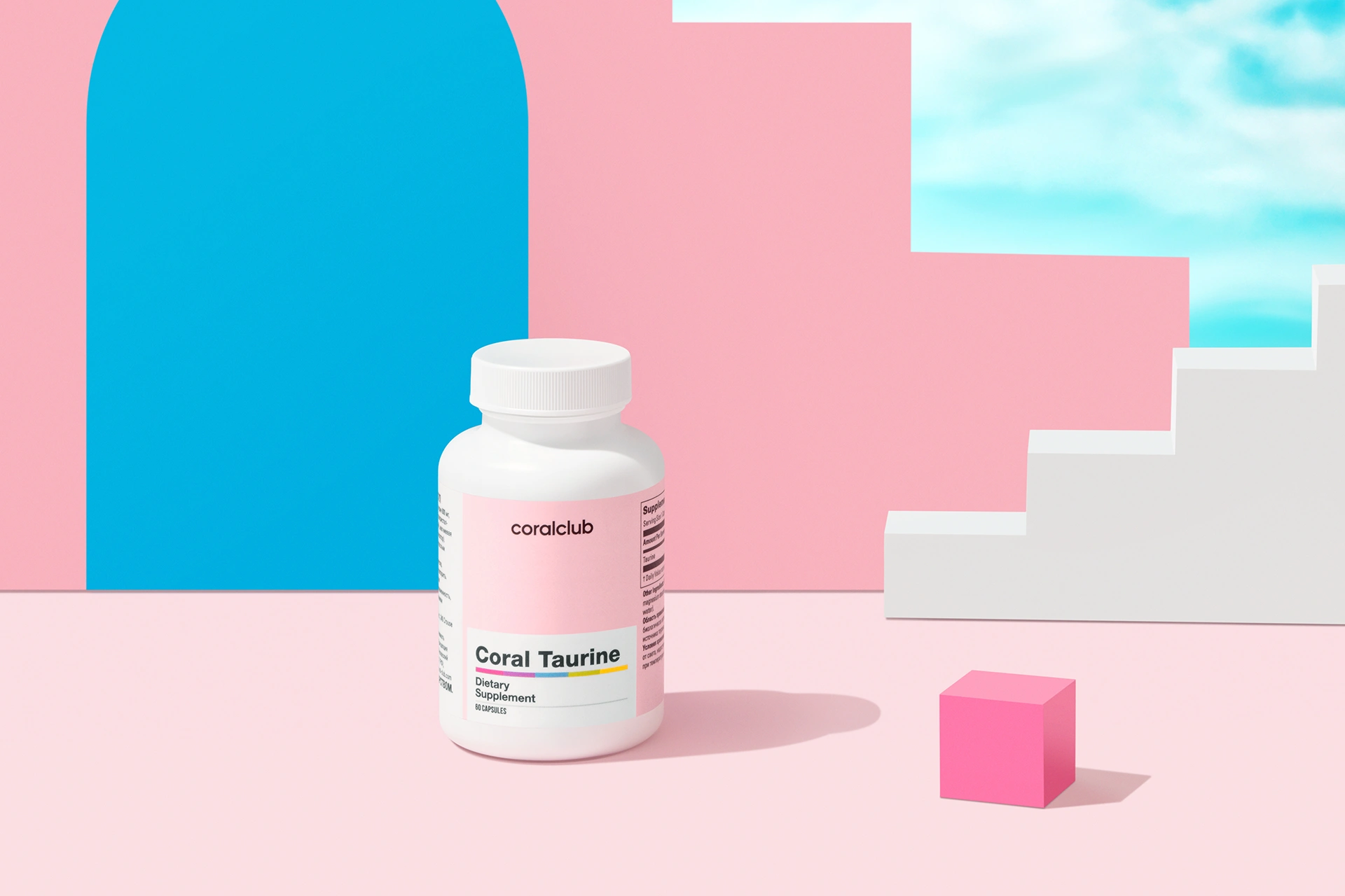 Coral Taurine – complemento alimenticio. Peso neto: 45 g.